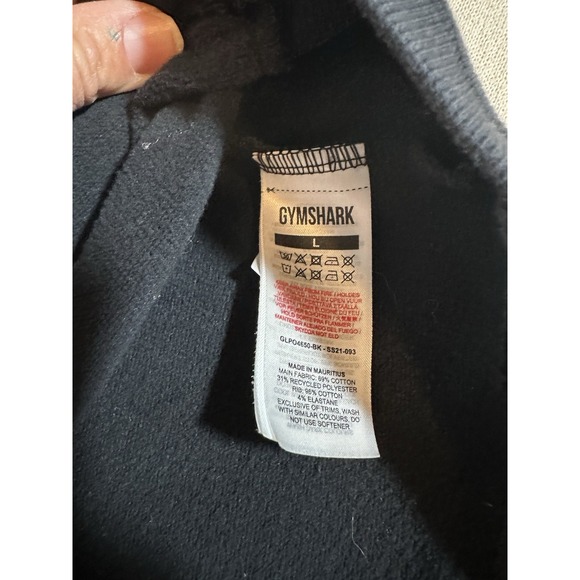 Gymshark Cropped Hoodie Sweatshirt Women Black Athletic Workout Size Large - Picture 11 of 13